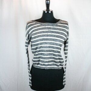 Ann Taylor LOFT Sweater Grey White Striped…